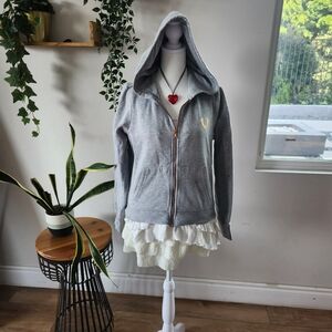 True Religion Heather Gray Hoodie Jacket